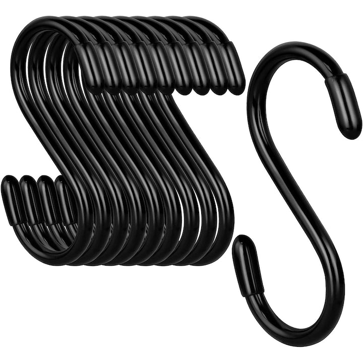 Set 10 carlige S  Pentru Baie Suport prosoape  Dulap  8 cm  Spatele usii  Negru
