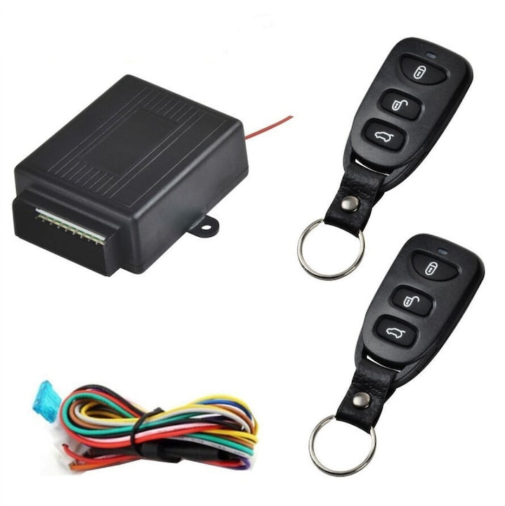 Kit modul central de blocare a usilor pentru vehicule  ZOUN  cu doua telecomenzi fara cheie  potrivit pentru dezvoltare si proiectare  compatibil cu 95% din vehicule  configurare sistem de telecomanda