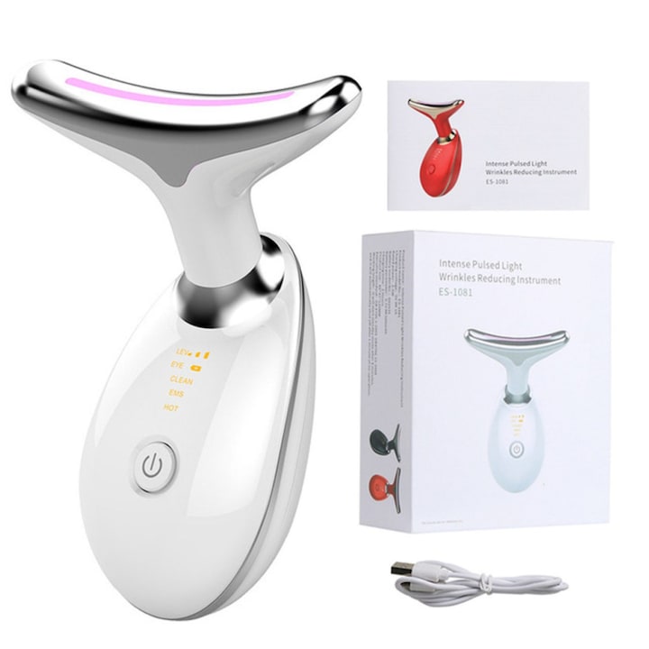 ArvadaBeautyPro ES-1081 Professional Facial and Cervical Massage Device for Instant Lifting and Firming, 89x47x120mm, White