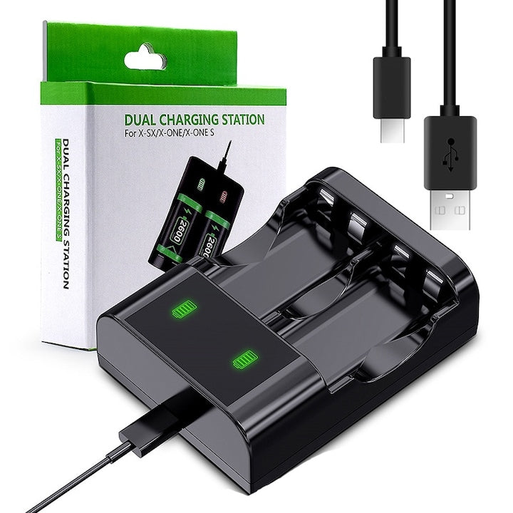 2 rechargeable battery pack for Rqiurpn rechargeable batteries 2600mAh Gamepad battery charger compatible with Xbox One/Xbox Series X/S