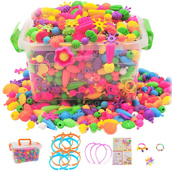 Set de creatie bijuterii  708 piese  multicolor  pentru fete 3+ ani