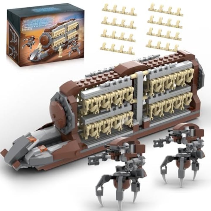 WALALLA Attack Ship Building Set with Clone Troopers, 537 Pieces, 32 Soldier Figurines and 2 Droideka, Detailed Troop Transport, Building Toy, Gift for Star Wars Fans and Collectors