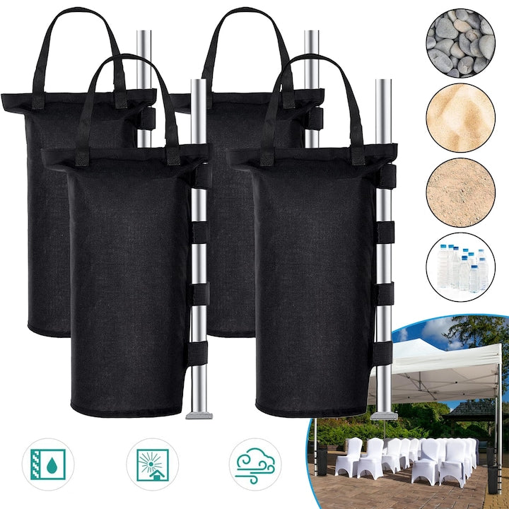 Set of 4 sandbags for weights, black, 46.5x17cm