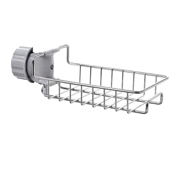 Suport pentru burete  Pentru robinet  Inox  Argintiu