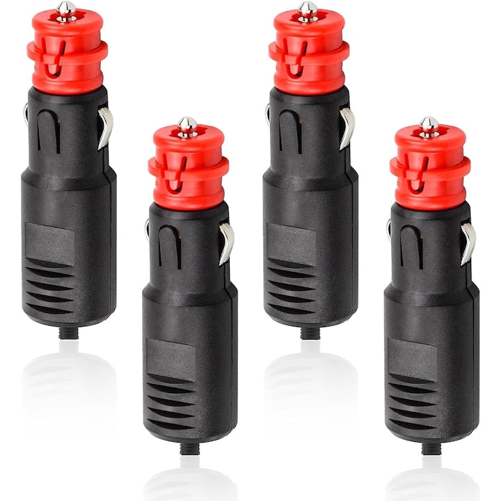 Set of 4 Car Cigarette Lighter Plugs 12V 24V with Fuse