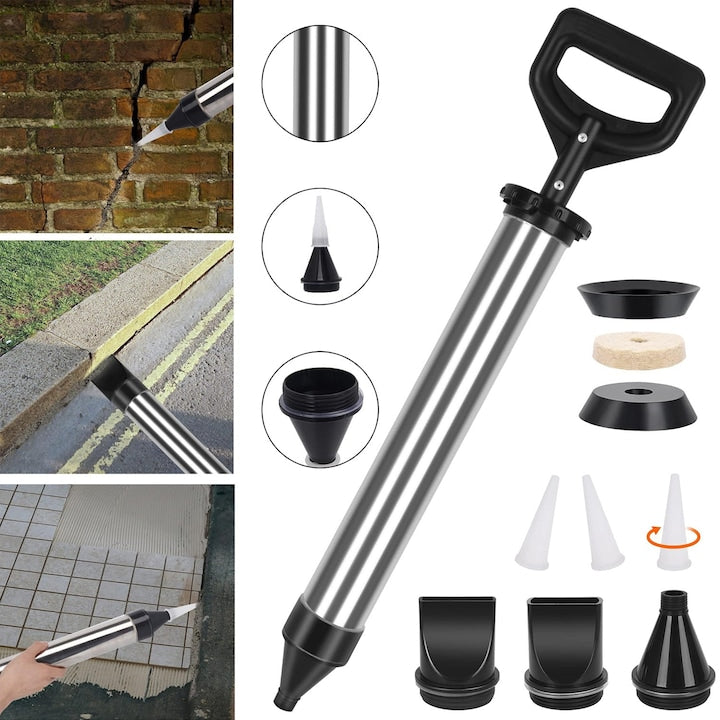 Caulking gun set, 6 nozzles, stainless steel, 660x140mm