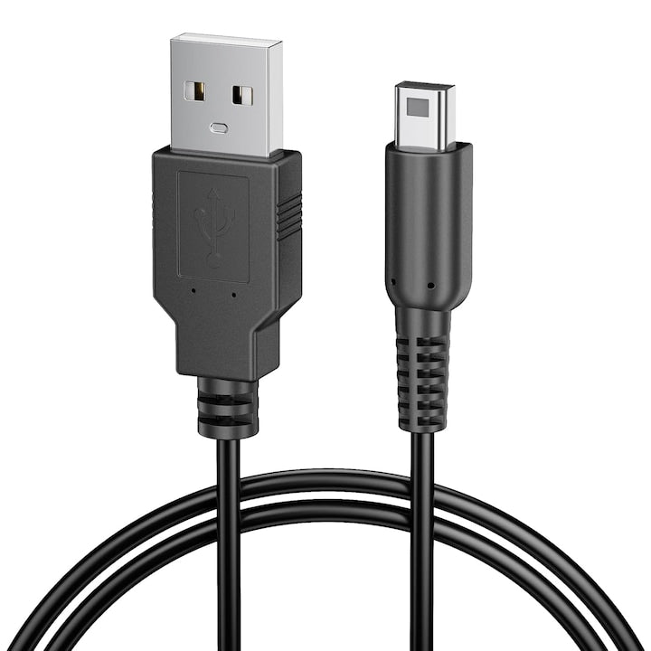 Cablu alimentare PsAyl pentru console Nintendo  USB-A  1.2m  Negru  durabil  protecție supracurent și supraincalzire