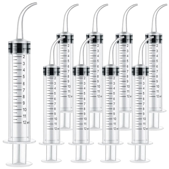 Set de 9 seringi dentare Nybgyy  varf curbat  scala masurare  12ml  pentru ingrijire orala  multicolor