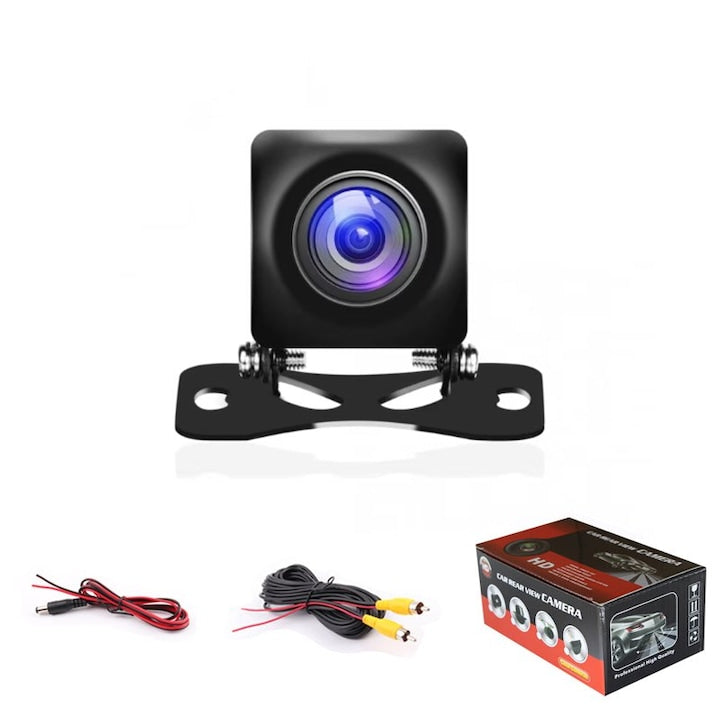 ZOUN HD 1080P Reversing Camera, AHD, IP68 Waterproof, Shockproof, 175-degree Wide Angle, Night Vision, 3D Noise Reduction, 6-Layer Optical Glass, Easy Installation, Tempered Glass Lenses, Black