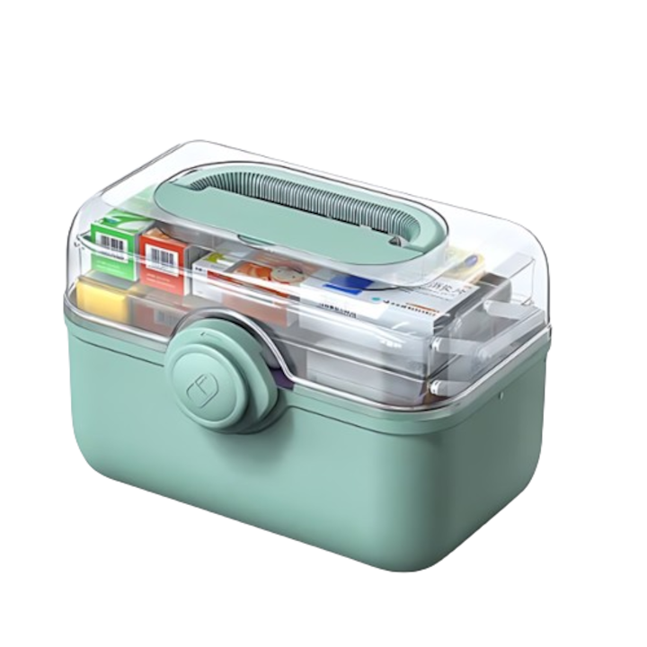 Cutie de depozitare din plastic pentru medicamente  verde
