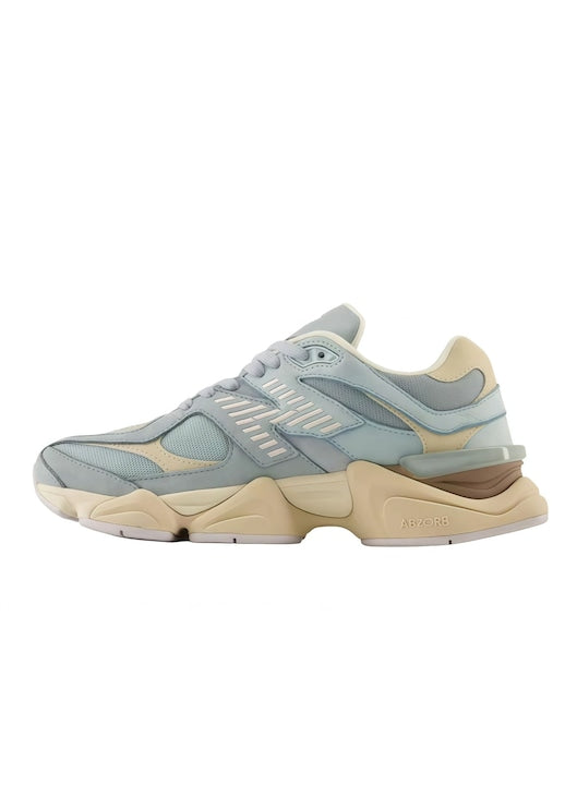 New Balance - Tenisi dama 9060  bej si albastru deschis  piele intoarsa si panouri din plasa 12 rate cu 0% dobândă
