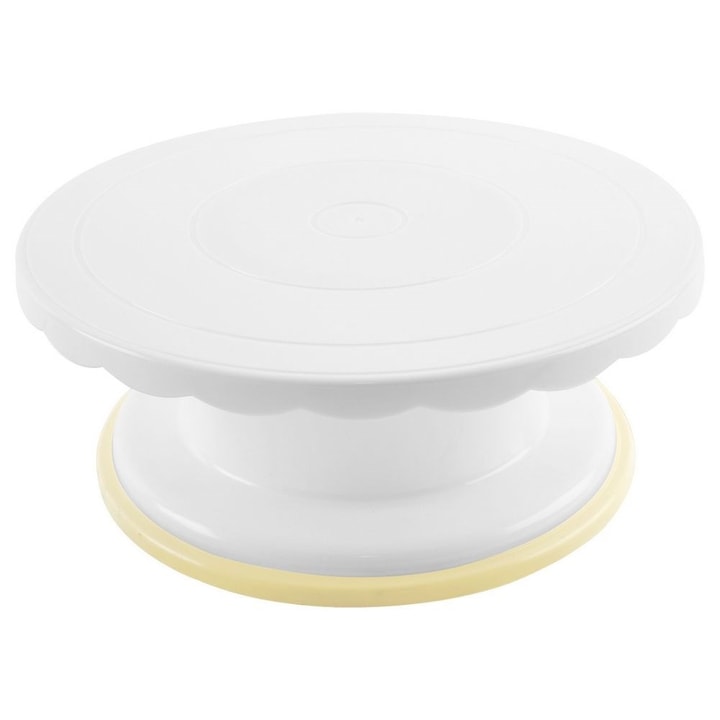 Platou Rotativ  Orion  28 cm  28x9 cm  Fabricat Din Plastic  Se Roteste In Doua Directii  Usor De Curatat  Sigur Pentru Sanatate  Alb