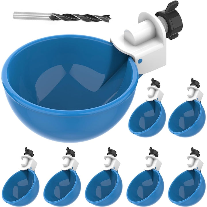 Set 8 adapatoare pentru pui  pasari mici de curte  rate  gaste  bibilici  pui  gaini si curci  cu accesorii  plastic  Albastru