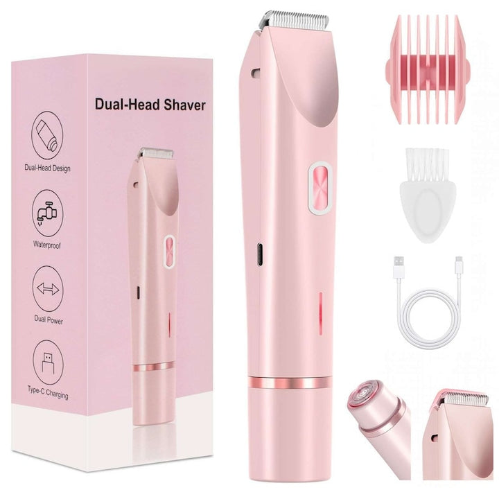 Epilator 2-in-1  trimmer electric pentru femei  waterproof  cu autonomie de 90 minute  ZYciyci®  roz