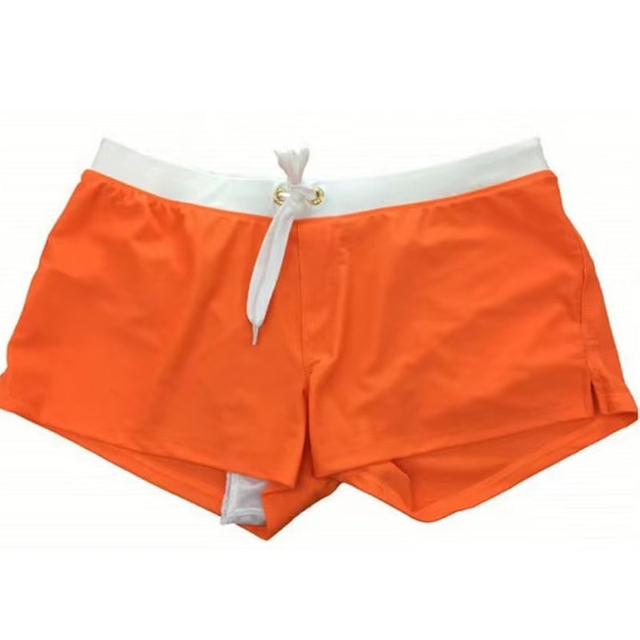 OEM - Sort de baie scurt pentru barbati cu buzunare cu fermoar  rosu-portocaliu  marimea 3XL 12 rate cu 0% dobândă