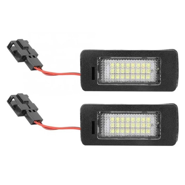 Set Lampi LED Numar Auto  Tehnologie Canbus Fara Eroare Bec Ars  Compatibile Audi A1  A4 B8  A5  A6  A7  TT  Q5  TTS Si VW Passat 5D Break  Alimentare 12V  Instalare Plug & Play  Iluminare Puternica Si Uniforma  Carcasa Rezistenta  Alb