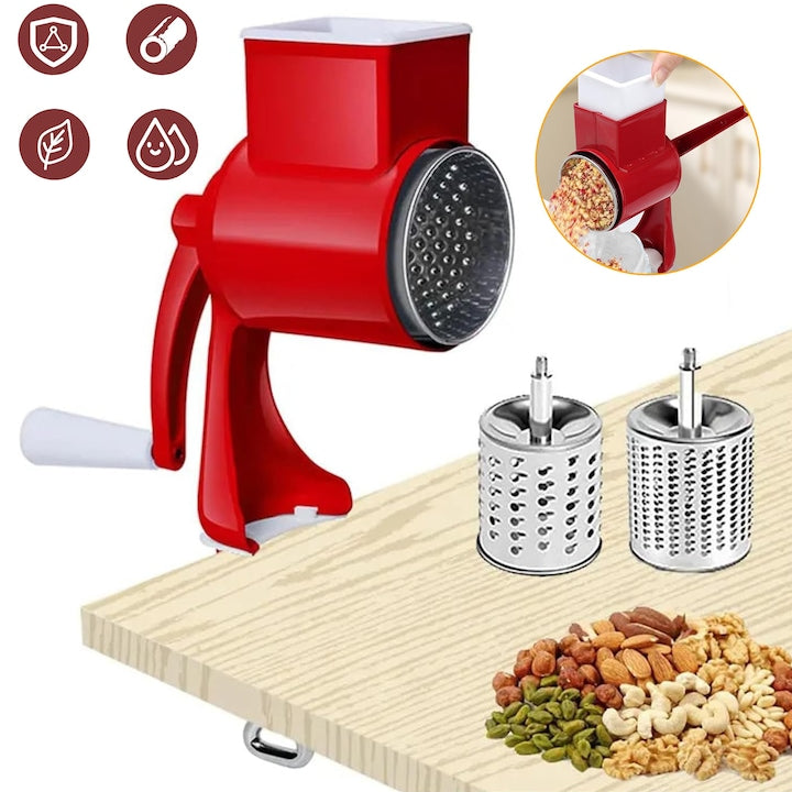Moara Manuala De Nuci Cu Clema De Masa  Razatoare De Branza Cu 2 Lame Detasabile  Tocator De Nuci  Rasnita Manuala De Nuci Cu Manivela  Pentru Cereale  Porumb  Grau  Ovaz  Branza  Cafea Si Condimente