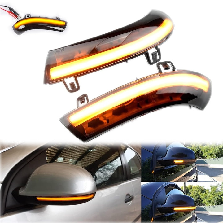 Set 2 Lampi Semnalizare Dinamica  SANSES  Oglinda Laterala  Compatibile VW Golf 5  EOS  Golf 6  Passat B6  Impermeabile  Instalare Usoara  Plug & Play  Culoare Galben