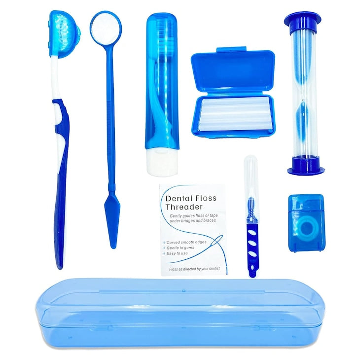 Set Igiena Orala Nybgyy  8 Piese  Ortodontic  Clepsidra  Albastru