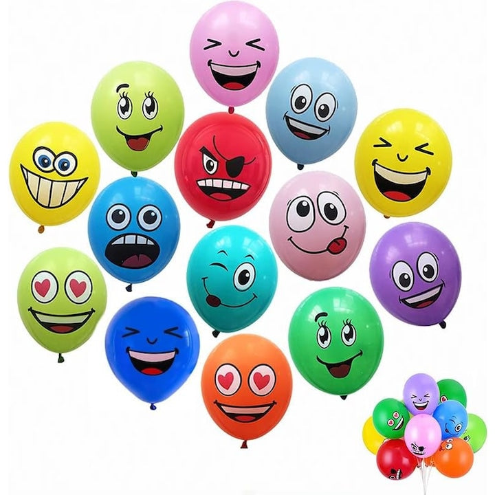 Set 100 Baloane Nybgyy  Emoticons  latex  30cm  multicolor