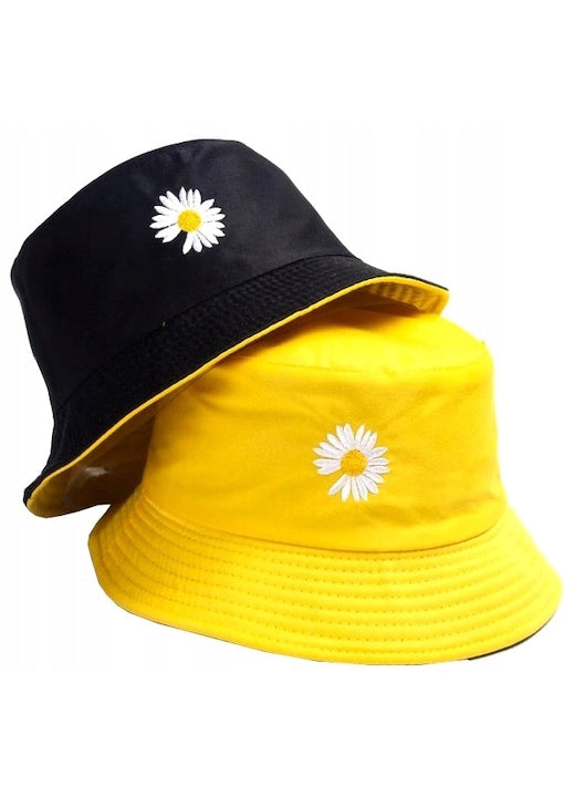 OEM - Reversible Bucket Hat (Fisherman Style Hat) with Two Sides, Unisex, Polyester/Cotton Material, Black/Yellow Color - Universal Size, Sun Hat, Versatile Fashion Accessory 12 installments with 0% interest