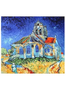 OEM - Esarfa dama pictura Van Gogh matase 90x90cm mat 12 rate cu 0% dobândă