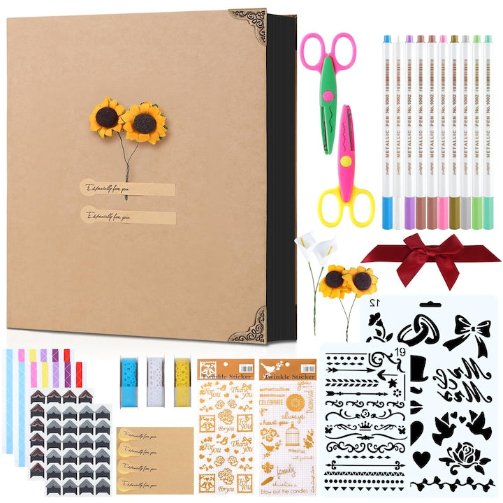 DIY Photo Album WALALLA 60 Pages 21x28cm With Accessories Brown