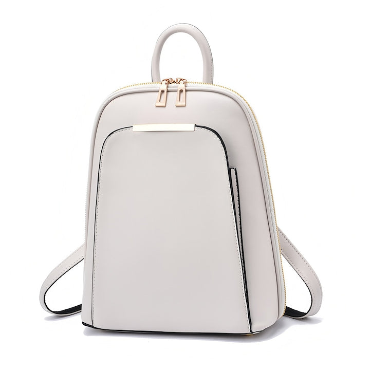 BOMSTOM - Rucsac fashion dama  alb  32x26x13cm  2 compartimente  barete ajustabile 12 rate cu 0% dobândă