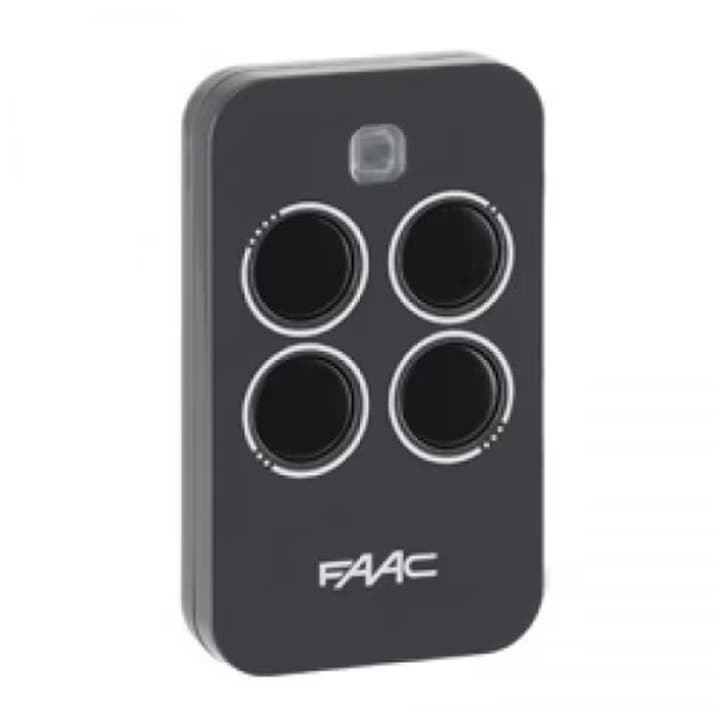 Telecomanda Faac  4 canale  787456 433 MHz  pentru controlul automat al portilor si usilor de garaj  sistem inteligent  emitator de comenzi  usor de utilizat  plastic ABS  negru