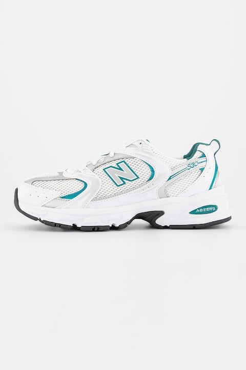 New Balance - Pantofi sport unisex de plasa 530  Alb/Verde/Argintiu 12 rate cu 0% dobândă