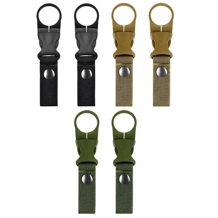 Set 6 suport sticle de apa cu catarama  pentru calatorii  camping  drumetii  Multicolor