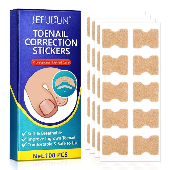 Set de 100 plasturi corectare unghii incarnate  Sefudun  universal  respirabil  Crem