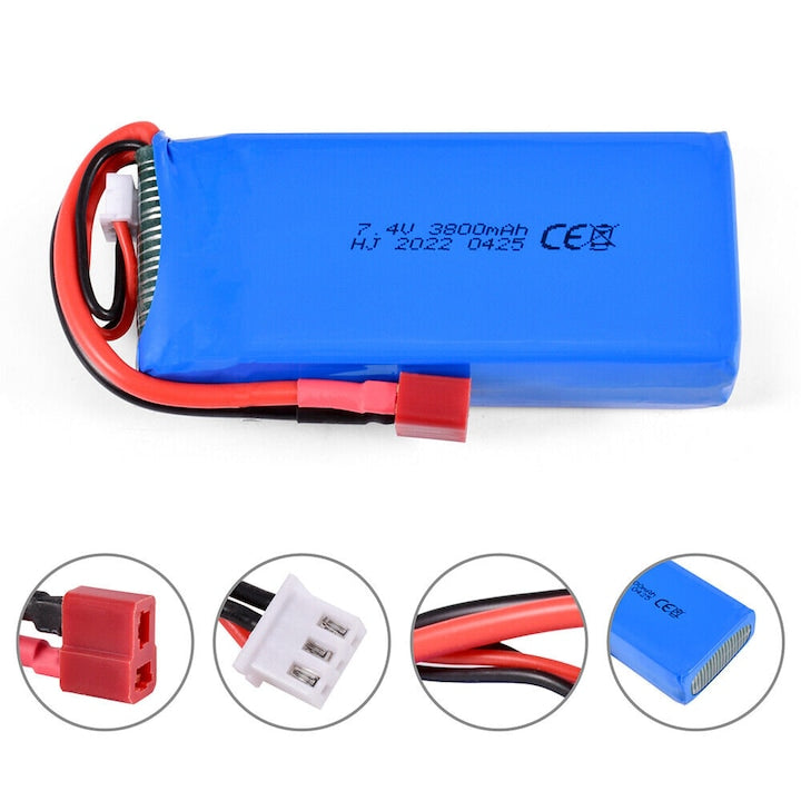 Baterie Lipo Reincarcabila De Schimb 7.4V 3800mAh 2S Pentru Wltoys 144001/144010/124017/124019/124018/12428 Eachine Eat 14 RC Car Off Road Truck