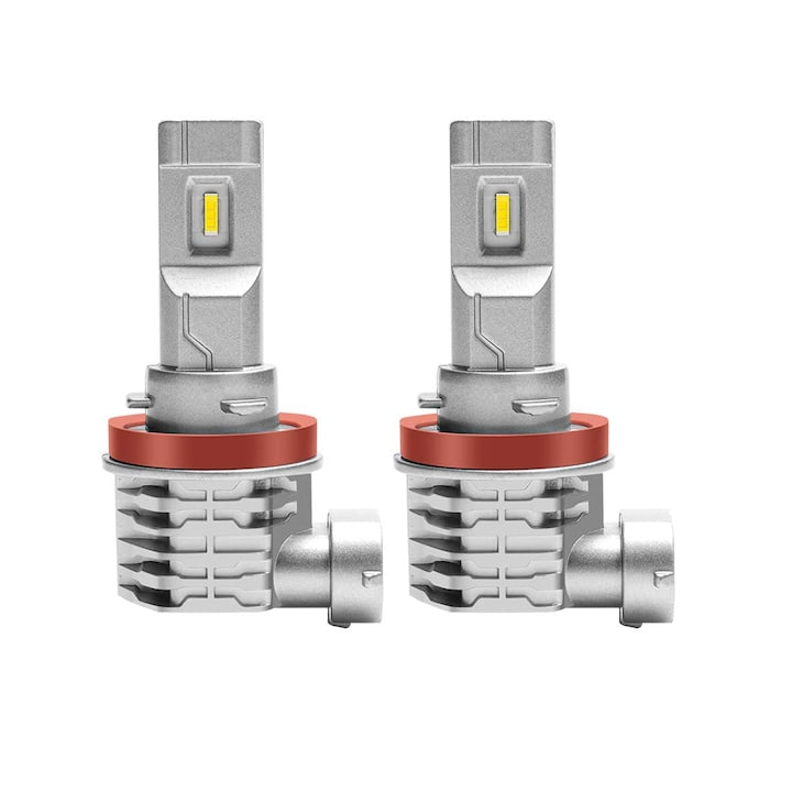 Set 2 LED-uri Auto PsAyl H11 6500K  3200LM  alb rece  IP65  12-24 Volti