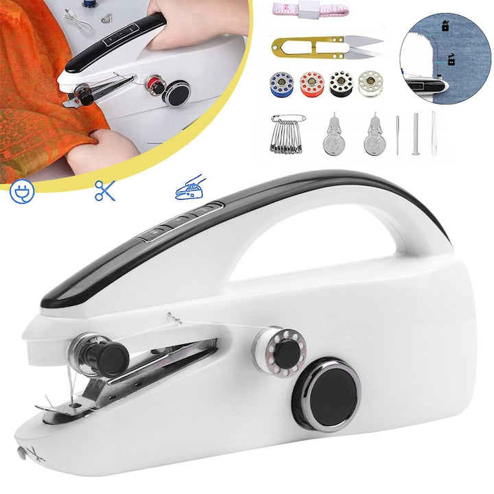 Portable Sewing Machine Mini Portable Electric Sewing Machine for Beginners, Easy to Use, With 2 Speeds, Battery or USB Powered, For Fabrics and Clothes, DIY, Home and Travel