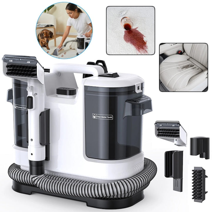 CHOOLY Portable Washing Vacuum Cleaner, 450W, White/Black, 3-in-1