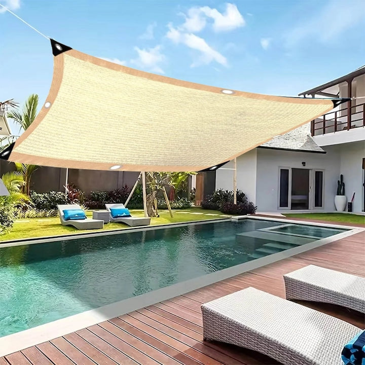 Copertina dreptunghiulara pentru exterior 3x4m bej  HDPE  protectie solara
