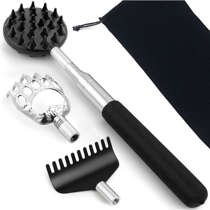 Set dispozitiv pentru scarpinat  JENUOS  telescopic  otel inoxidabil  Argintiu/Negru