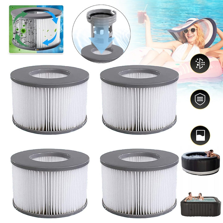 Set of 4 Replacement CHOOLY Filters for Inflatable Pools Grey 110x70mm