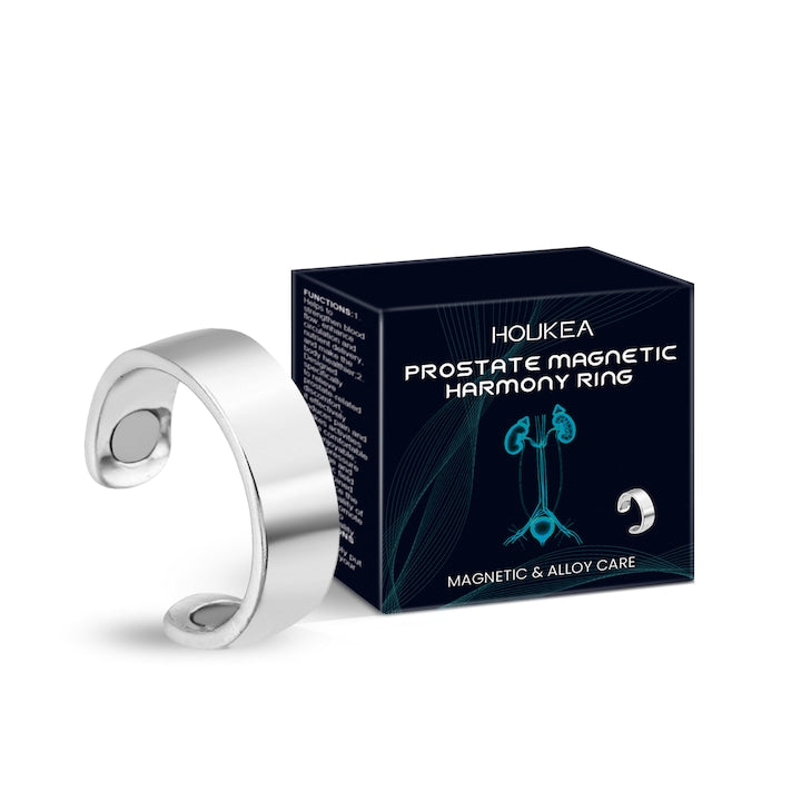HOUKEA - Inel magnetic  cu beneficii pentru prostata  set 3 piese  aliaj  argintiu