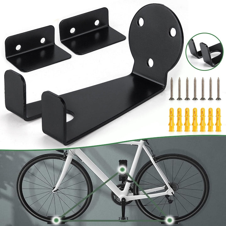 Bicycle Wall Mount Bicycle Pedal Wall Mount for MTB or Road with Wheel Support and Wall Protection Pads Bicycle Display Mount