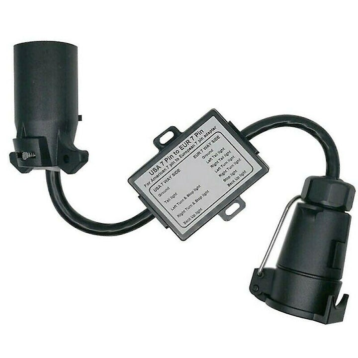 Convertor remorca 7 pini US la 7 pini EU  negru  din material ABS