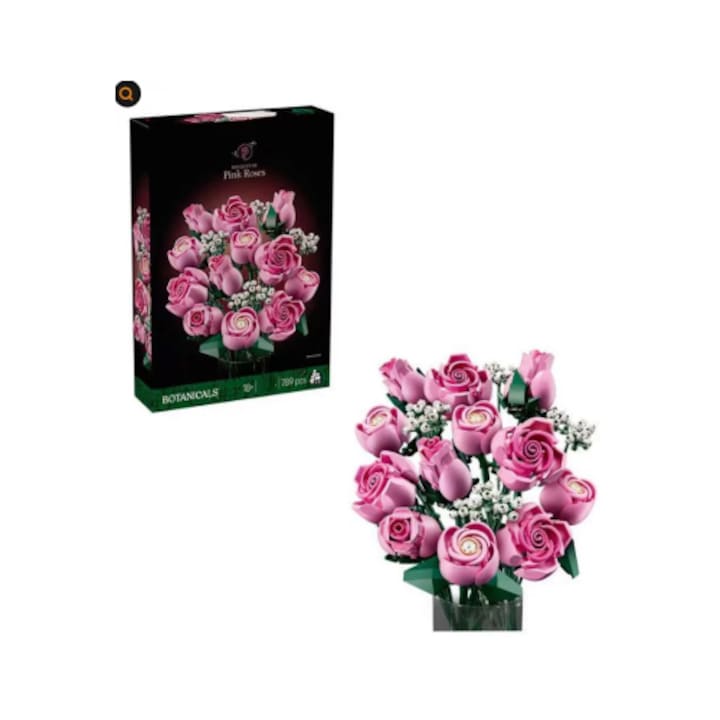 Set de blocuri de construcții cu mini flori  50 piese  colorat  pentru 3 ani