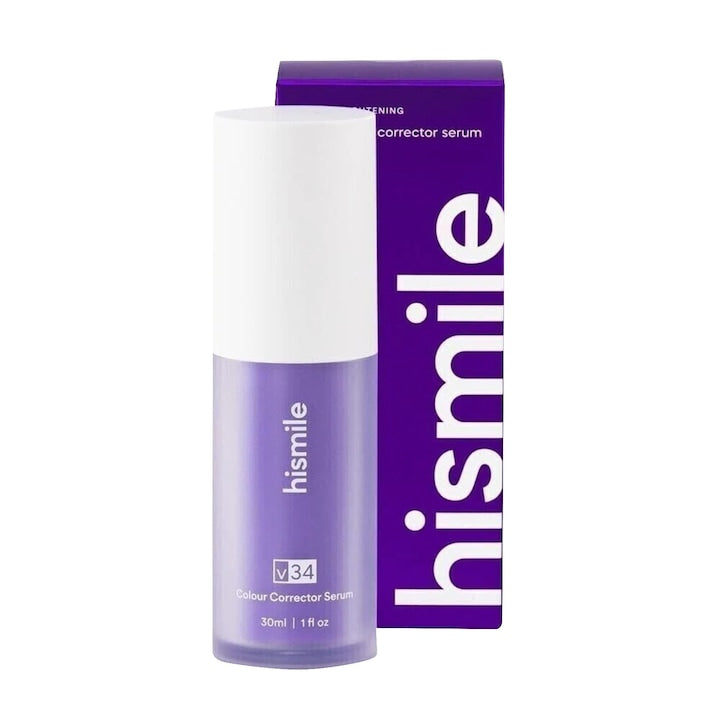 Pasta de dinti HiSmile  albire purpurie  pentru dinti sensibili  30ml  curatare profunda  respiratie proaspata