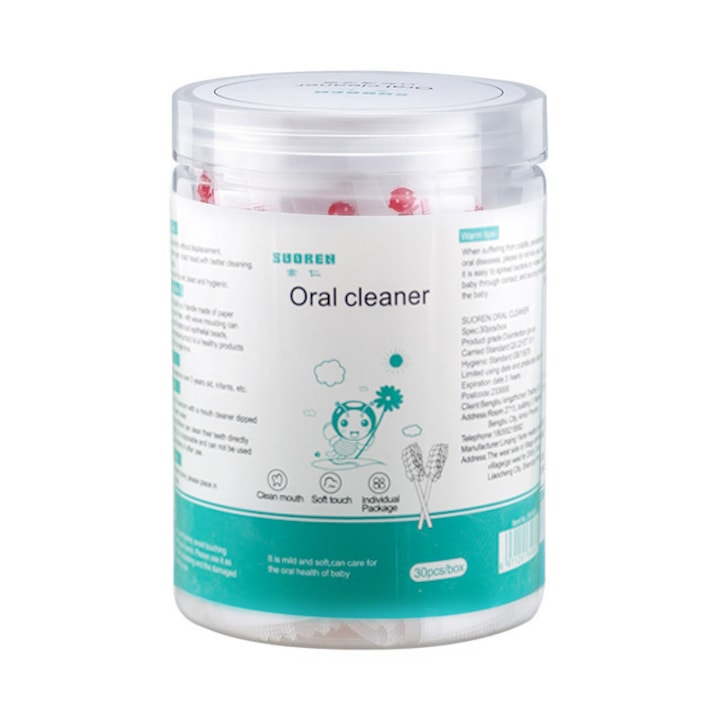 Set 30 periute de dinti sugari  0-48 luni  portabila  pentru igiena dentara sau masarea gingiilor inflamate pentru nou nascuti  Alb