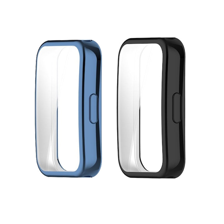 Set 2 carcase de protectie bratara fitness  TPU all inclusive  Compatibil cu Huawei Band 8/9  Negru/Albastru