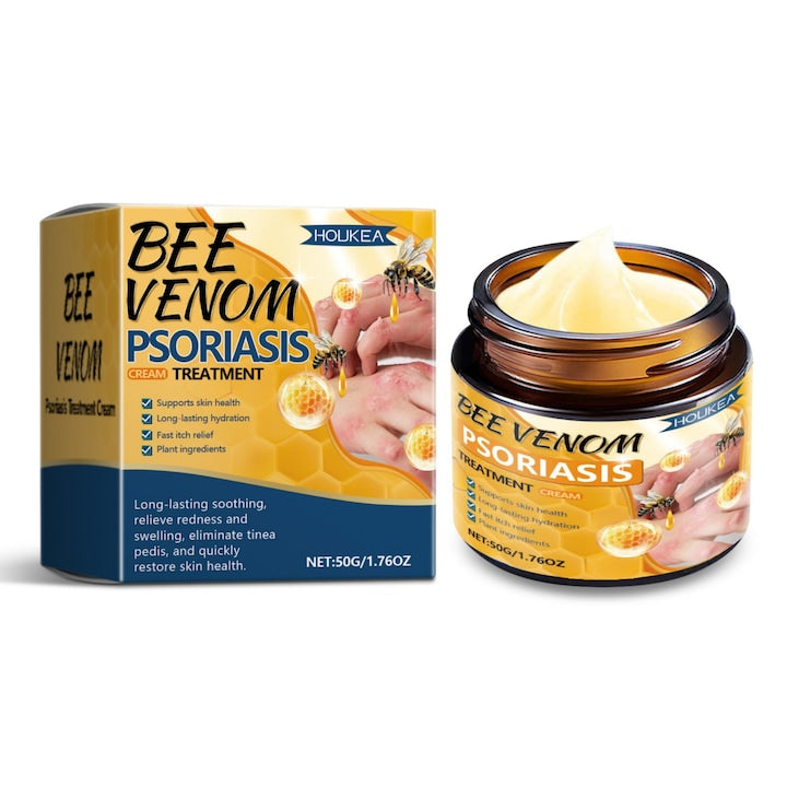 Crema de tratament avansat pentru psoriazis cu venin de albine  crema calmanta pentru psoriazis  crema hidratanta calmanta anti-matreata pentru ingrijirea delicata a pielii