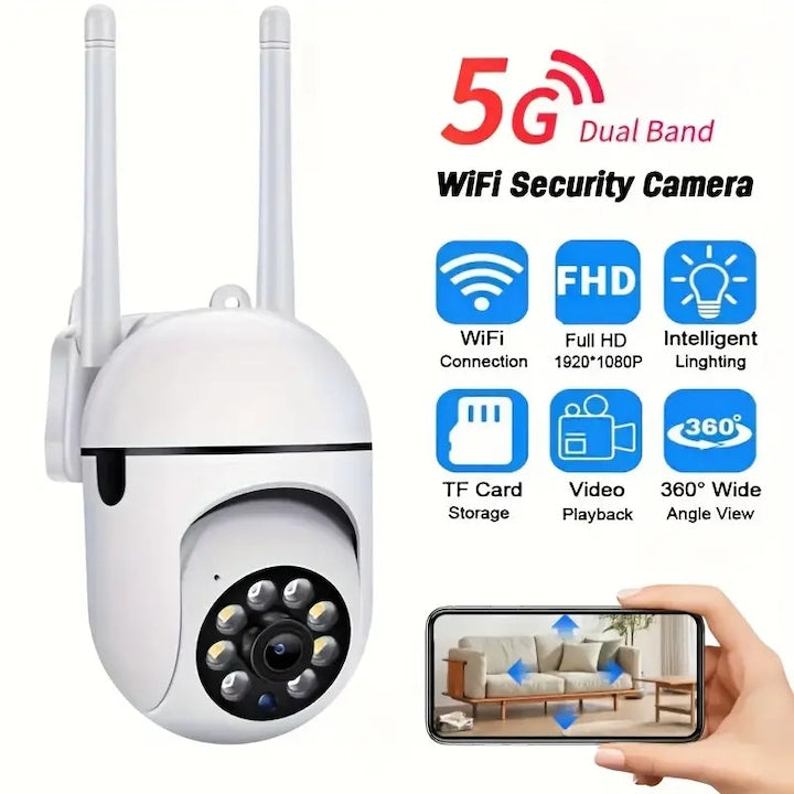 Cameră de supraveghere exterior Nicerpro 128GB  WiFi  1080P  vedere nocturnă  alimentare USB