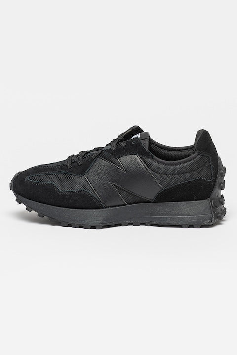 New Balance - 327 Unisex Trainers with Leather Trims Black 12 interest-free installments