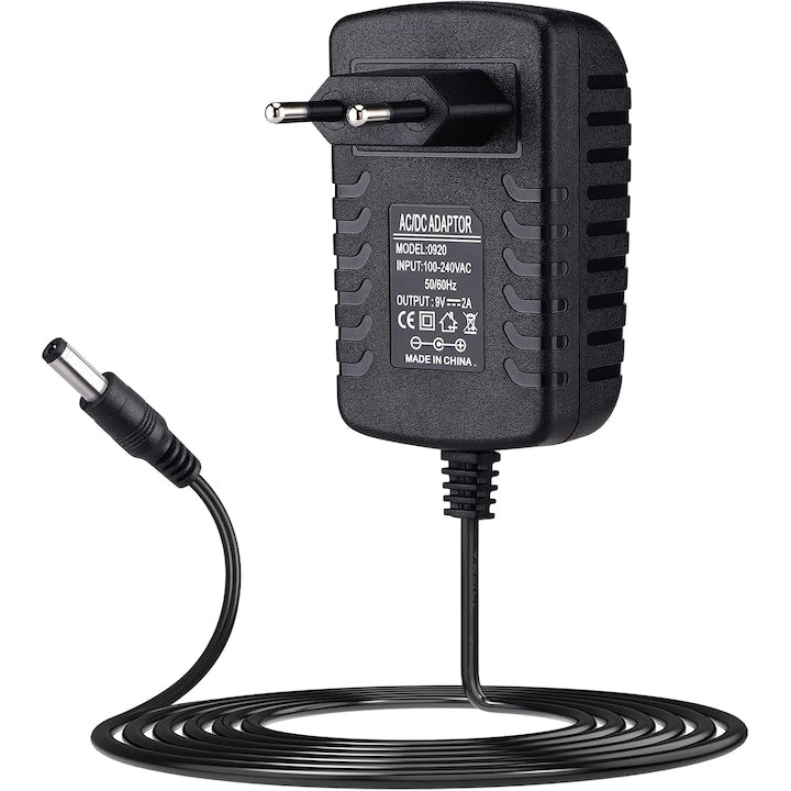 Adaptor de alimentare  9 Volti  2 Amperi  AC 100-240V  DC 5.5mm x 2.5mm  pentru imprimante 3D  masinute electrice  camere CCTV  benzi de lumini LED  routere  si alte dispozitive